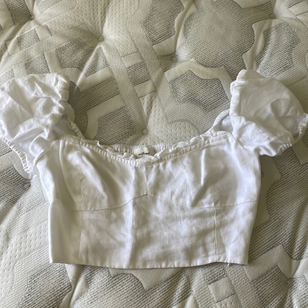 aritzia wilfred wander linen blouse